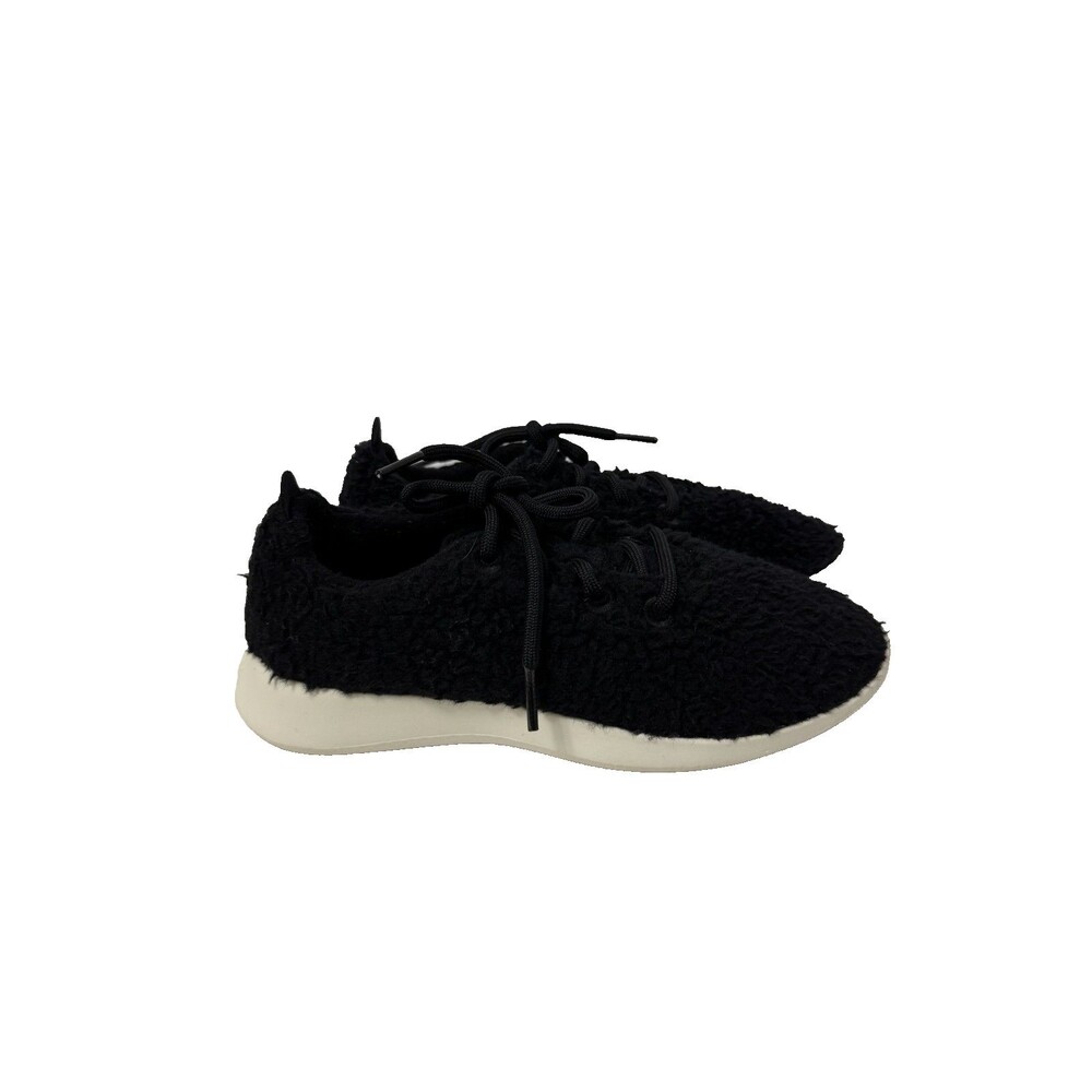 Allbirds Women’s Wool Runner Fluff Sneakers Black White Size 8 - Picture 2 of 7